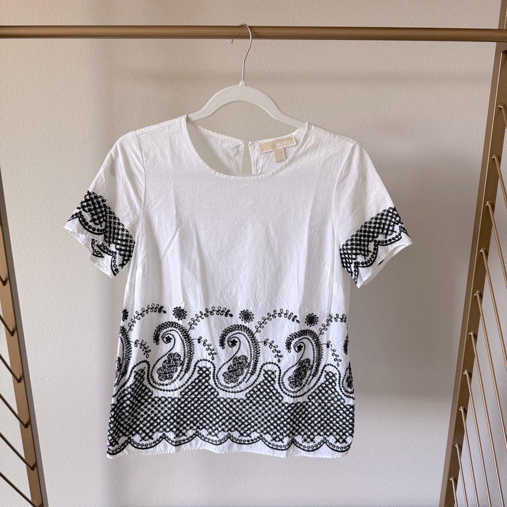 MICHAEL KORS Eyelet Embroidered Top
